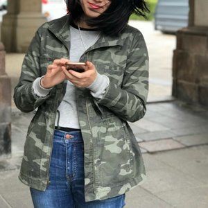 Gap Camo Utility Military Zip Up Jacket